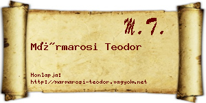 Mármarosi Teodor névjegykártya